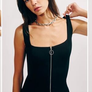 Reformation Austin Black Zipped Top